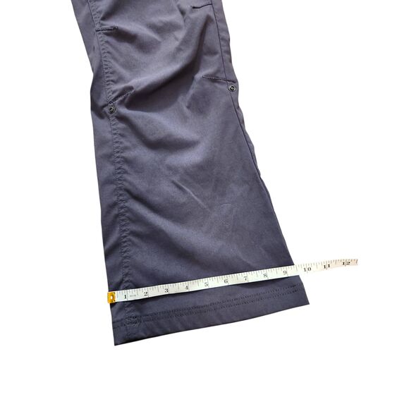 PrAna Womens 12 (35x29) Nylon Hiking pants Flare Snap pockets Graphite gray - Picture 3 of 9